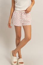 Polka Dot Drawstring Lounge Shorts -