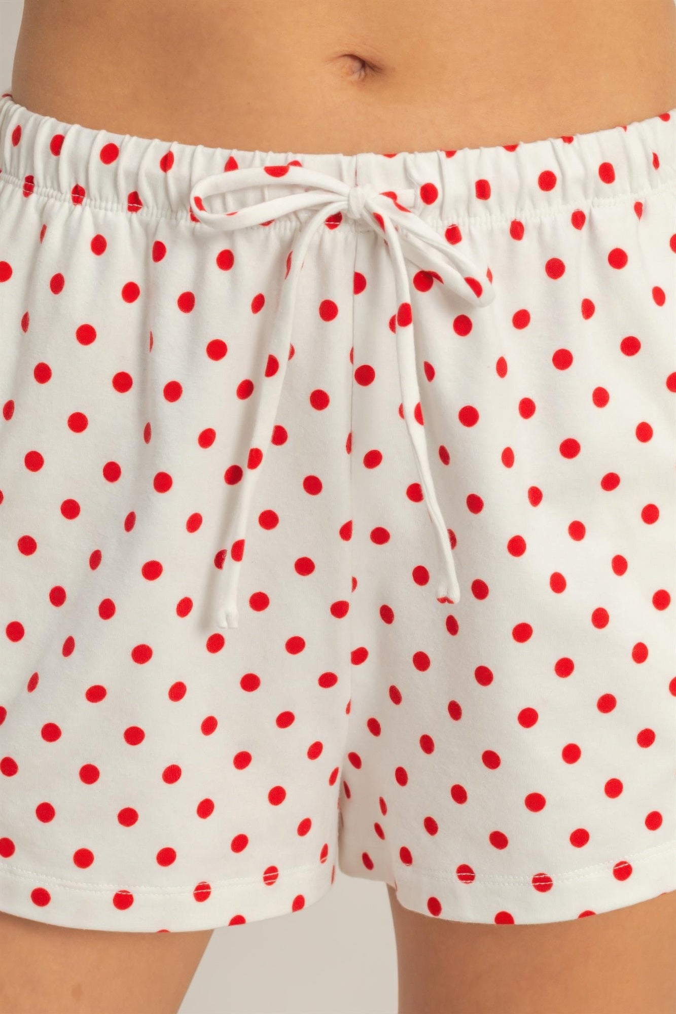 Polka Dot Drawstring Lounge Shorts -