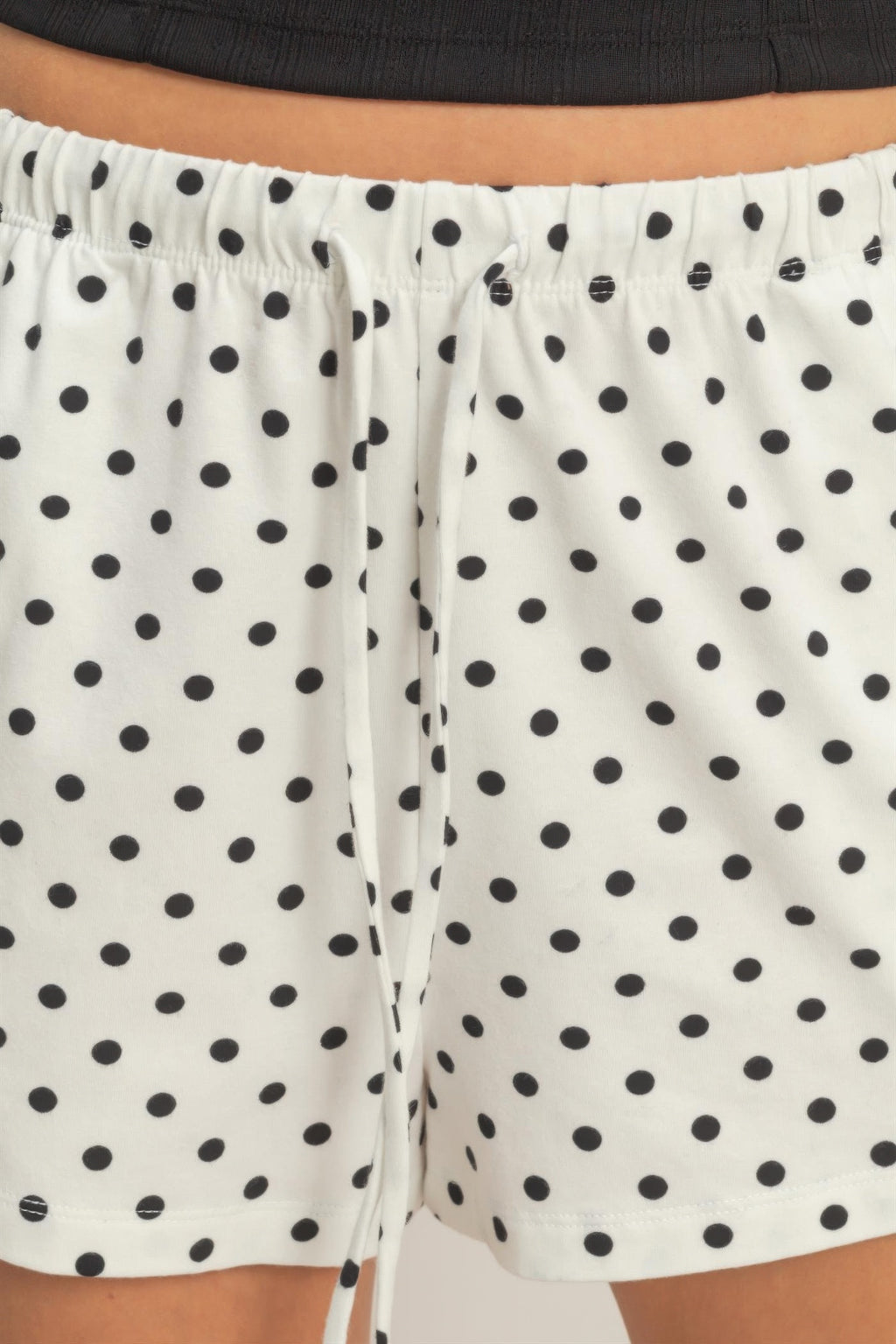 Polka Dot Drawstring Lounge Shorts -