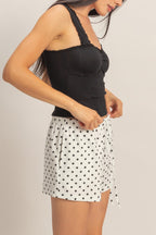Polka Dot Drawstring Lounge Shorts -