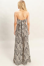 Tropical Print Strapless Pant Set -