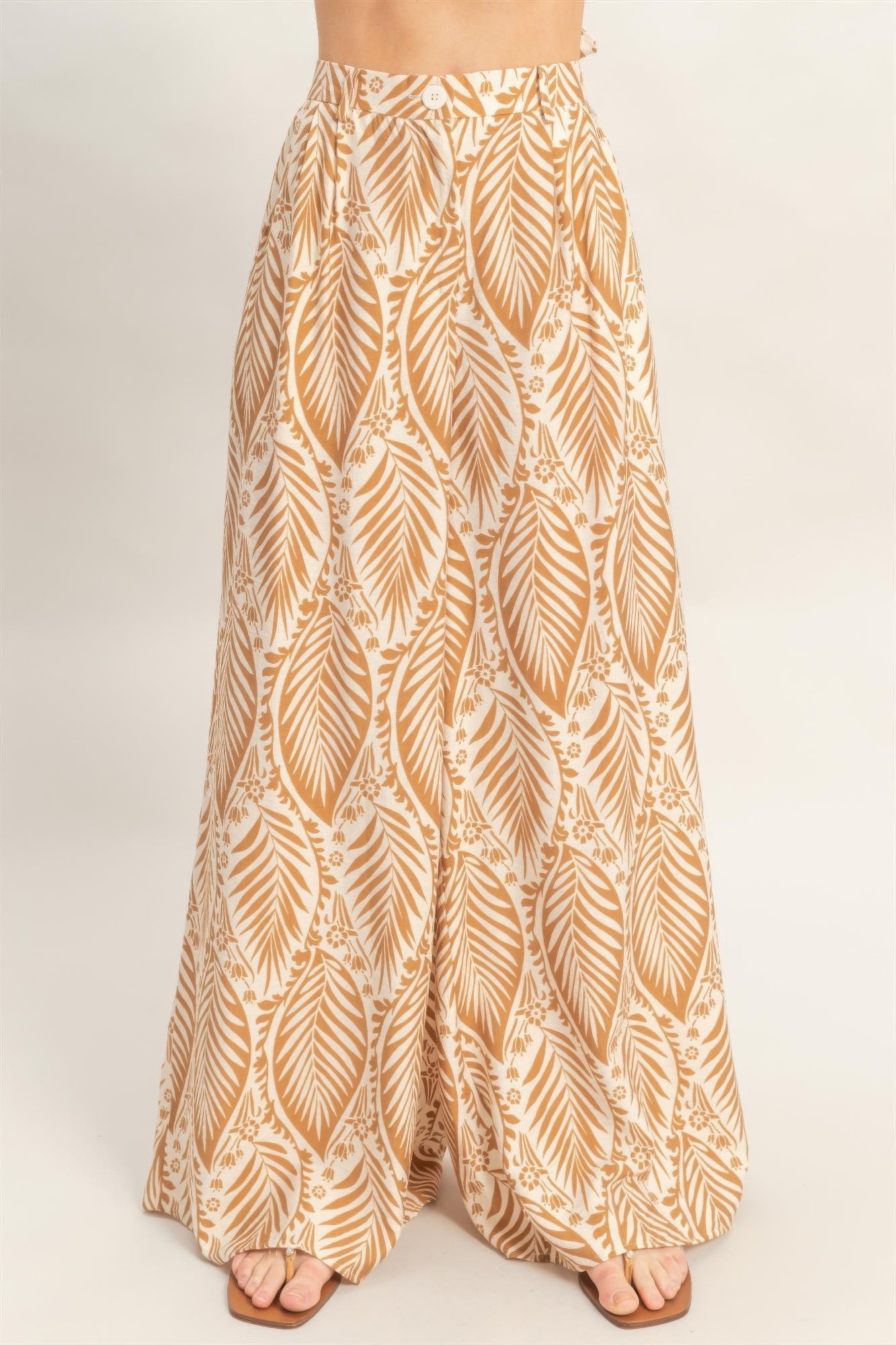 Tropical Print Strapless Pant Set -