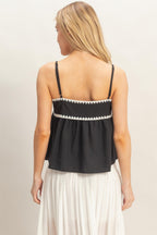 Scallop Trim Babydoll Cami Top -