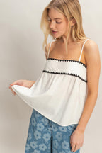 Scallop Trim Babydoll Cami Top -