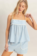 Scallop Trim Babydoll Cami Top -