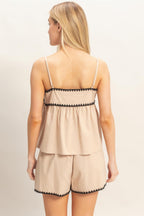 Scallop Trim Babydoll Cami Top -