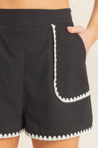 Scallop Trim Pocket Shorts -