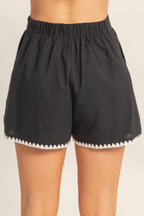 Scallop Trim Pocket Shorts -