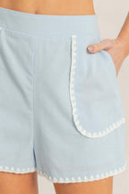 Scallop Trim Pocket Shorts -