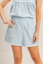 Scallop Trim Pocket Shorts -