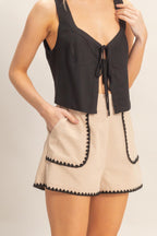 Scallop Trim Pocket Shorts -