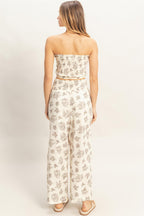 Floral Smocked Bandeau Pants Set -