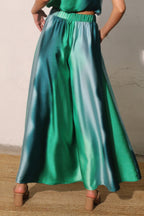 Ombre Satin Extra Wide-Leg Pants -