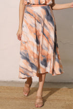 Cloud Wash Swing Midi Skirt -