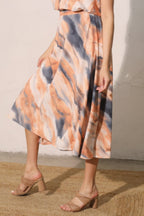 Cloud Wash Swing Midi Skirt -