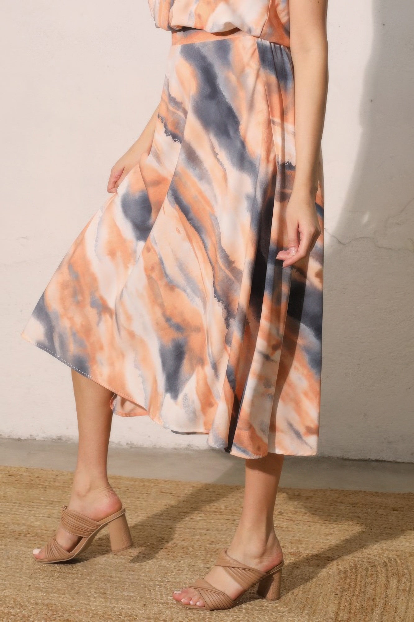 Cloud Wash Swing Midi Skirt -