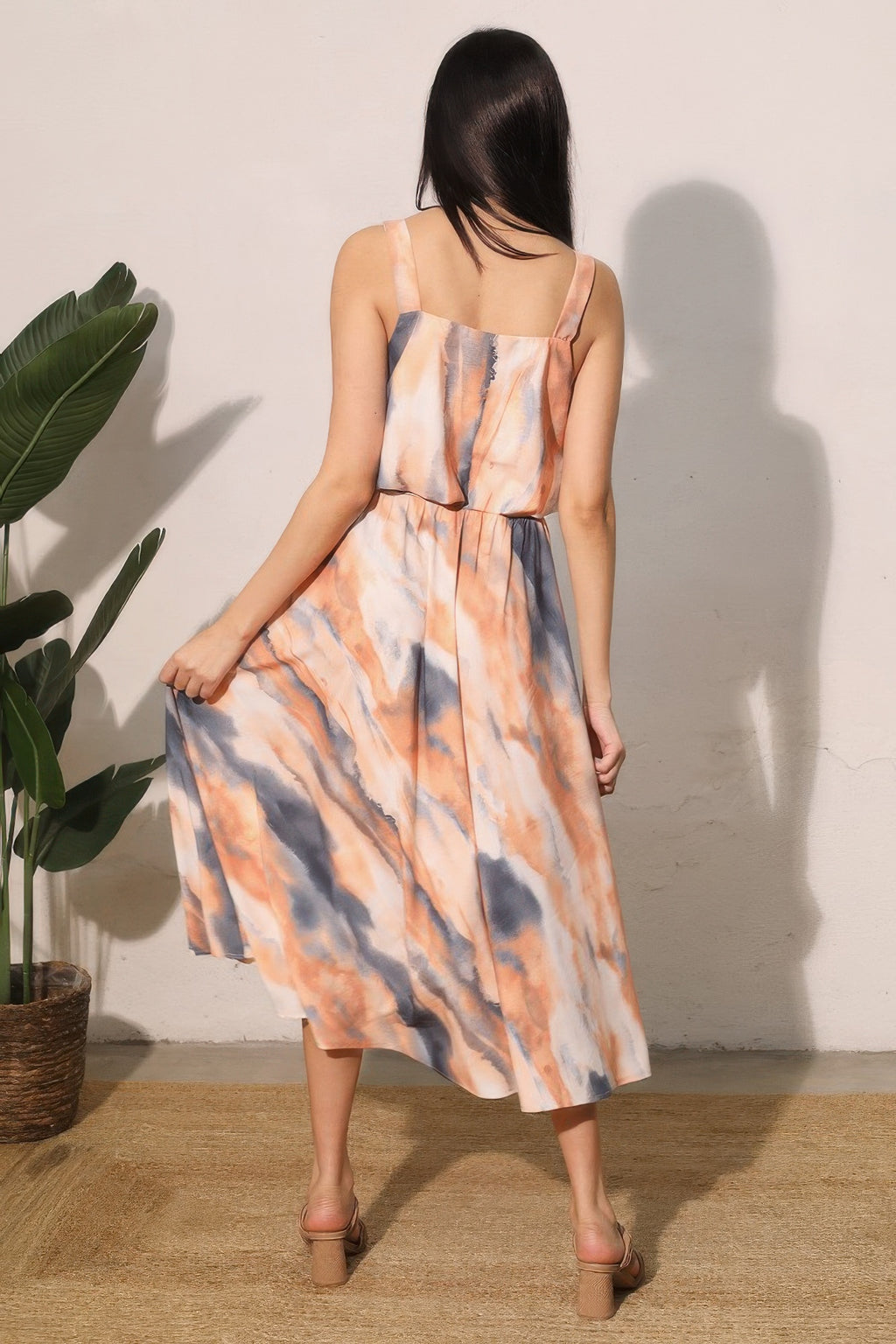 Cloud Wash Swing Midi Skirt -