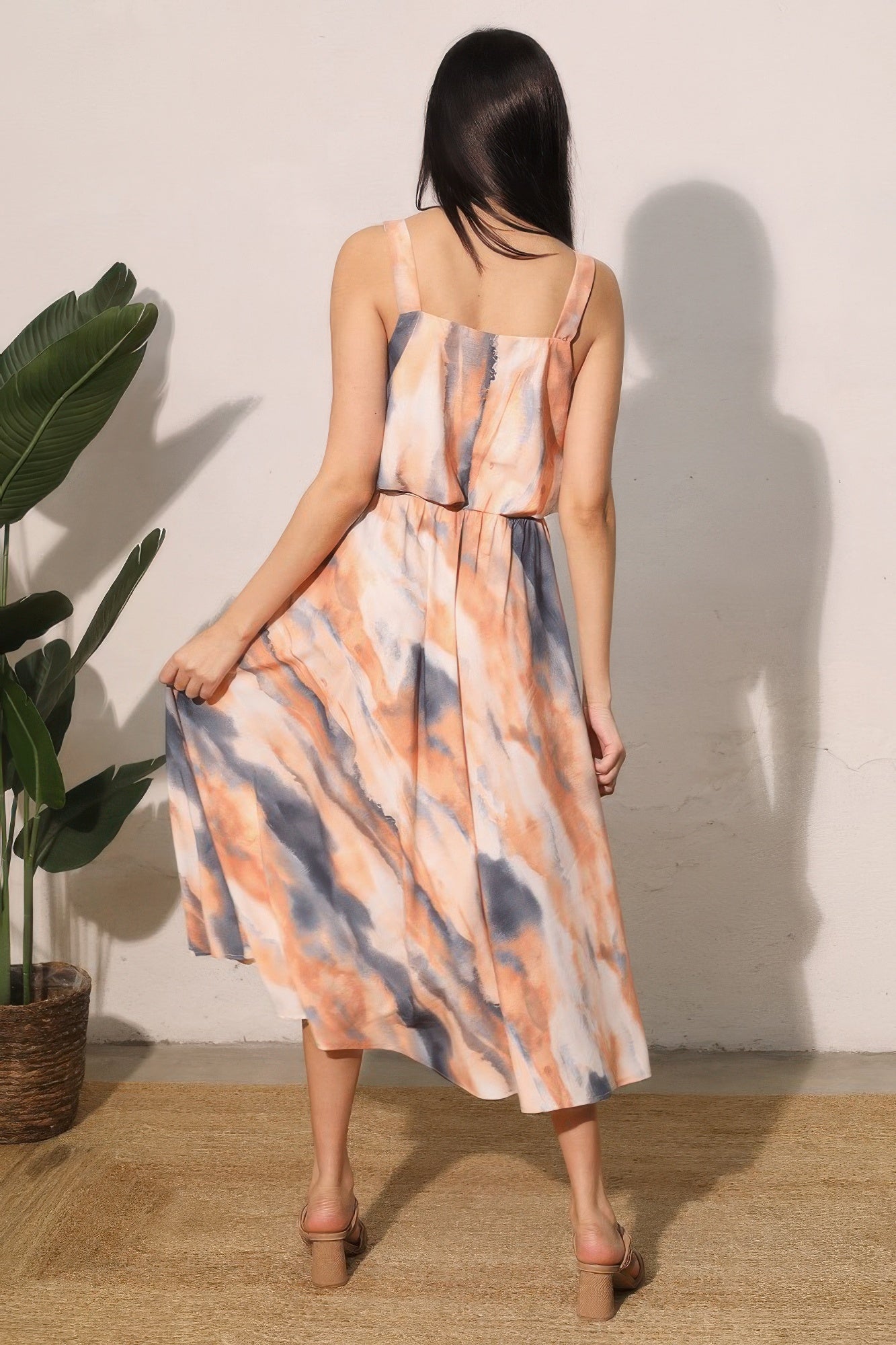 Cloud Wash Swing Midi Skirt -