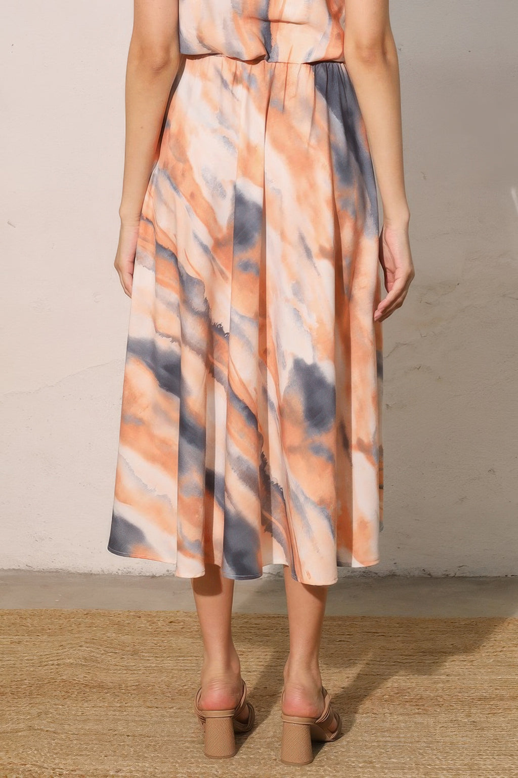 Cloud Wash Swing Midi Skirt -
