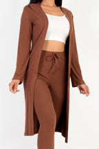 Ribbed Cardigan and Leggings Set -