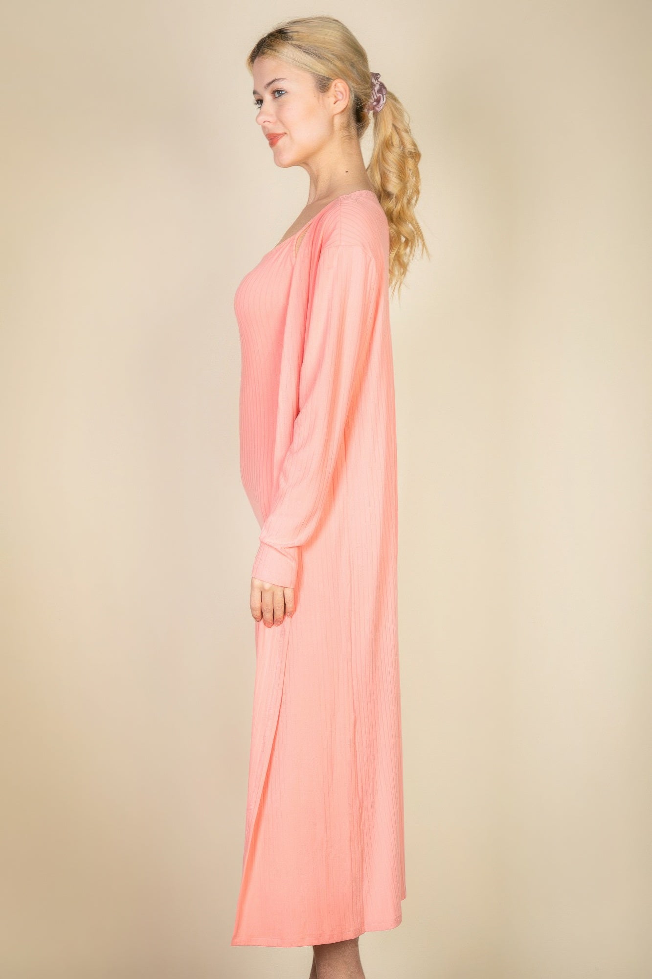 Ribbed Cami Dress Cardigan Set -