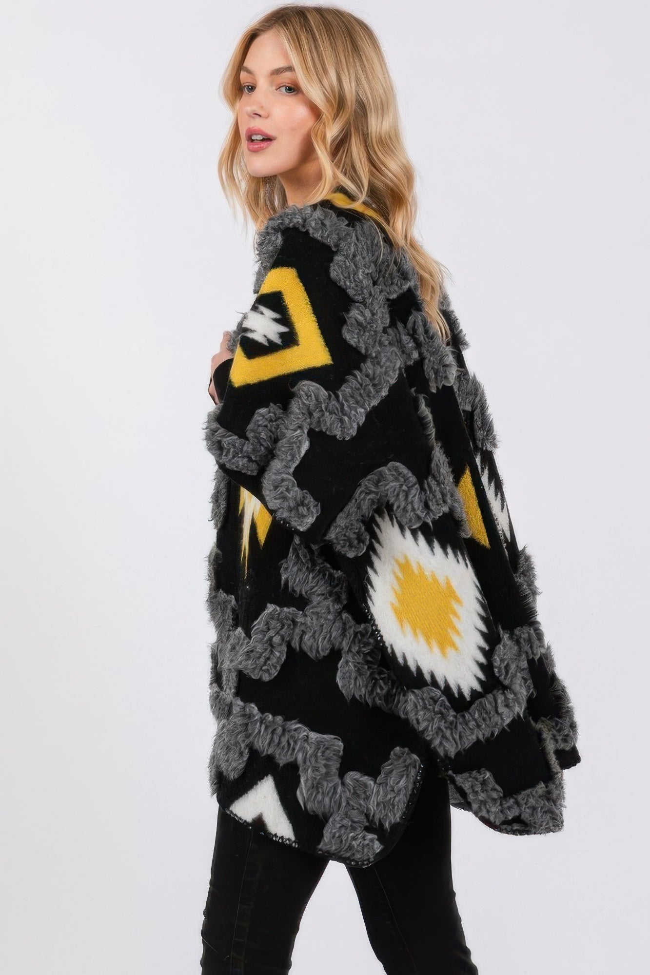 Textured Aztec Pattern Kimono -