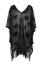 Floral Lace Fringe Tassel Poncho -