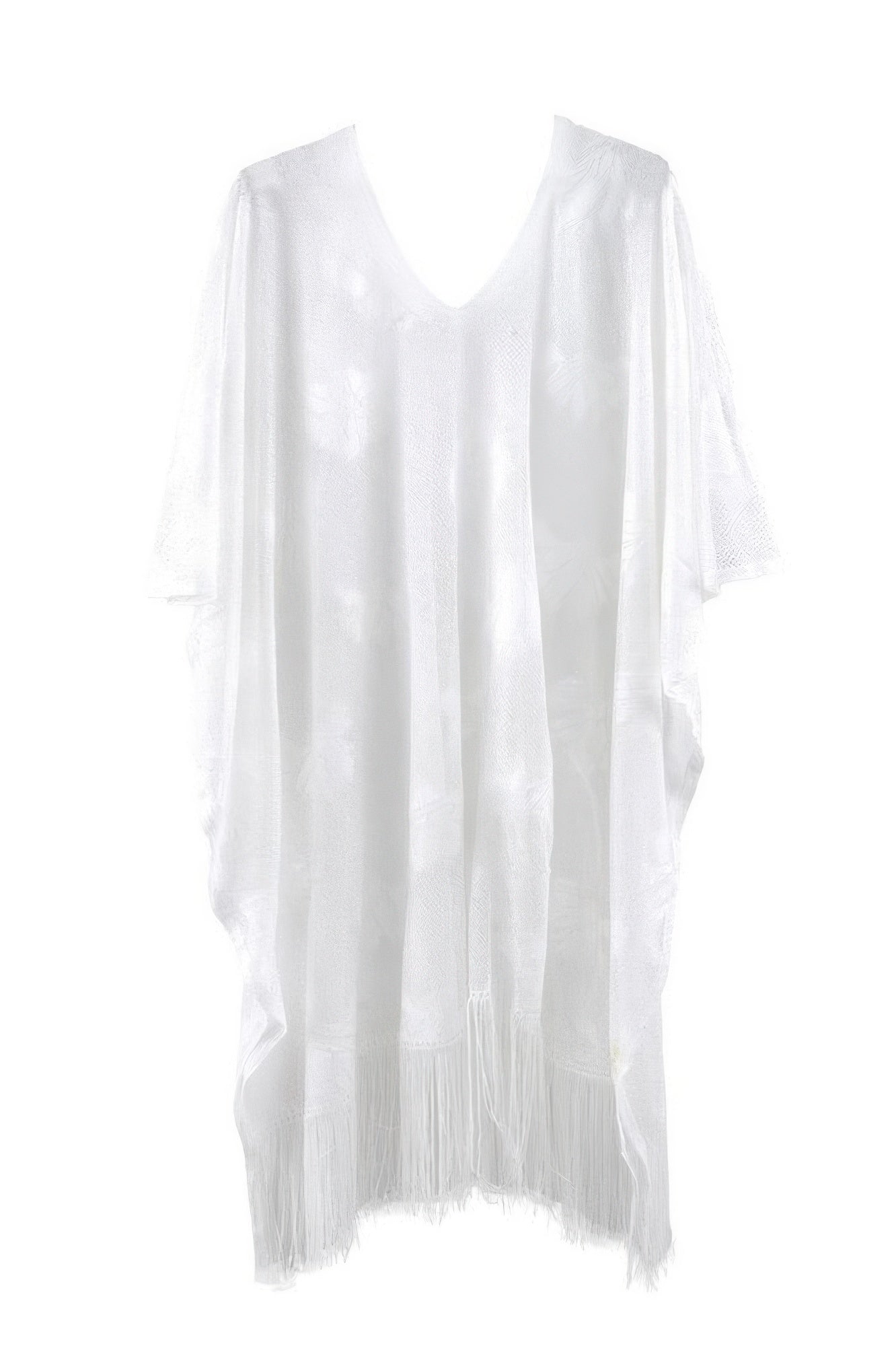 Floral Lace Fringe Tassel Poncho -