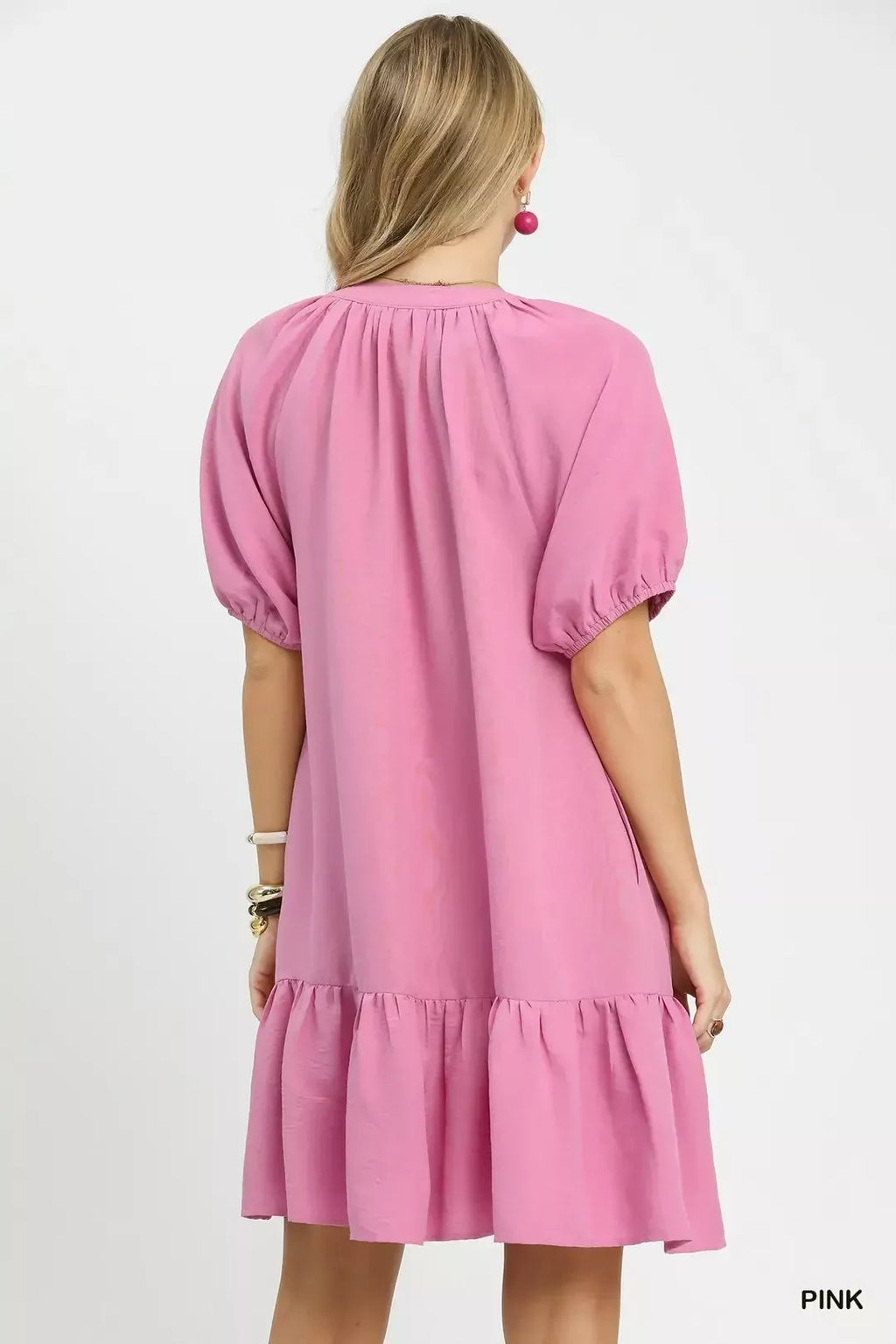 Embroidered Floral Babydoll Mini Dress -