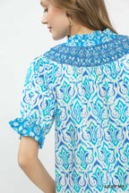 Boho Smocked Puff Sleeve Blouse -