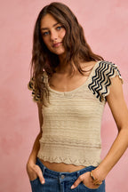 Flutter Sleeve Knit Top -