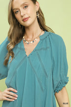 Cotton Gauze Mini Dress -
