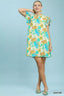 Botanical Ruffle Sleeve Mini Dress - JADE MIX