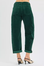 High Rise Barrel Corduroy Pants -