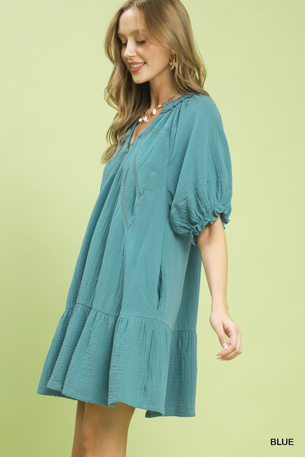 Cotton Gauze Mini Dress -