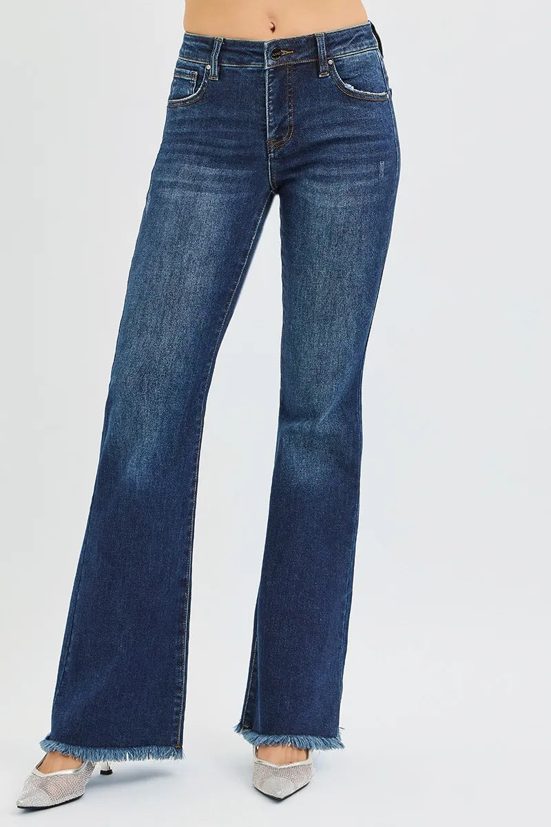 Mid Rise Tummy Control Flare Jeans -