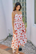 Shell Print Belted Midi Dress -
