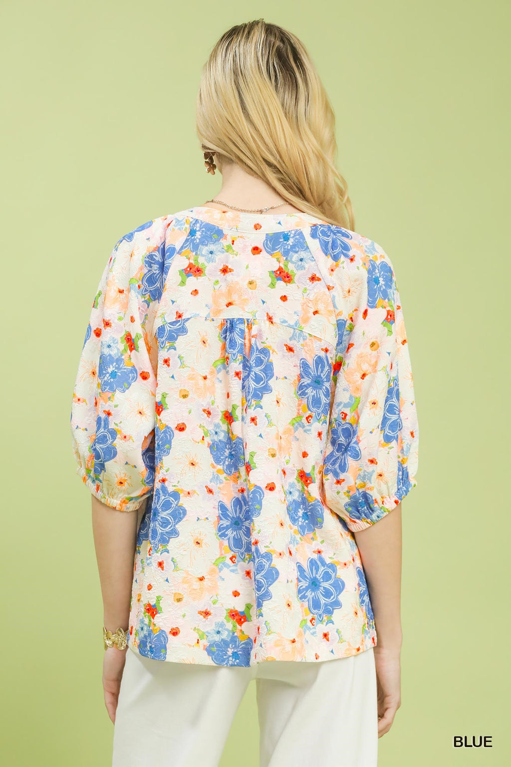 Painterly Floral Button Blouse -