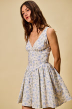 Floral Fit Flare Mini Dress -