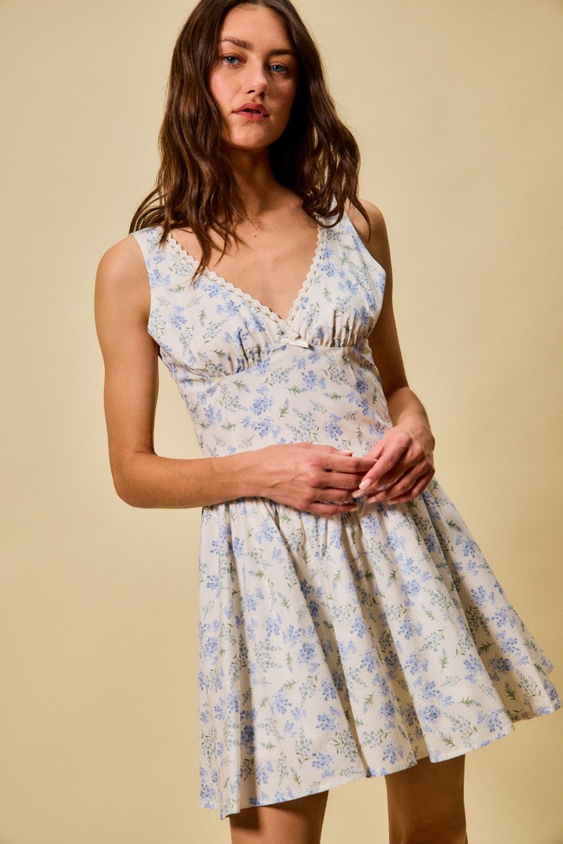 Floral Fit Flare Mini Dress -