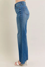 Tummy Control Wide Leg Frayed HemJeans -