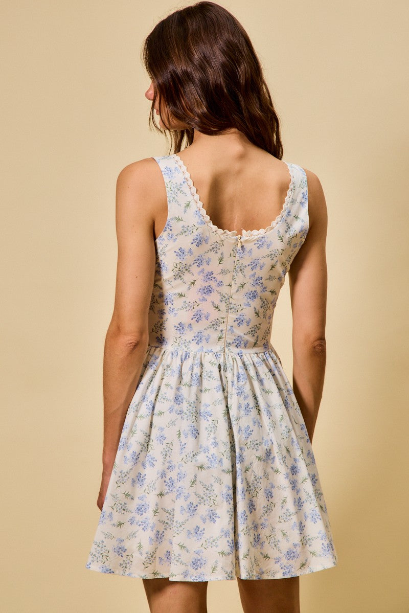 Floral Fit Flare Mini Dress -