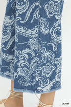 Paisley Wide Leg Crop Pants -