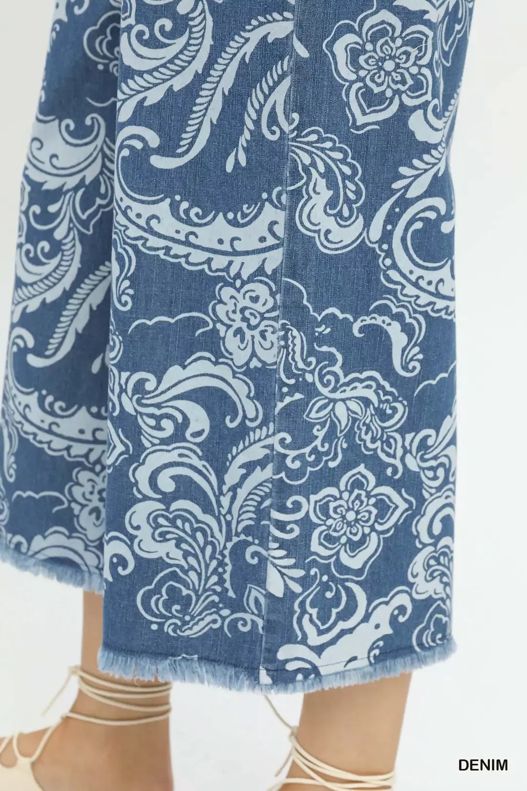Paisley Wide Leg Crop Pants -