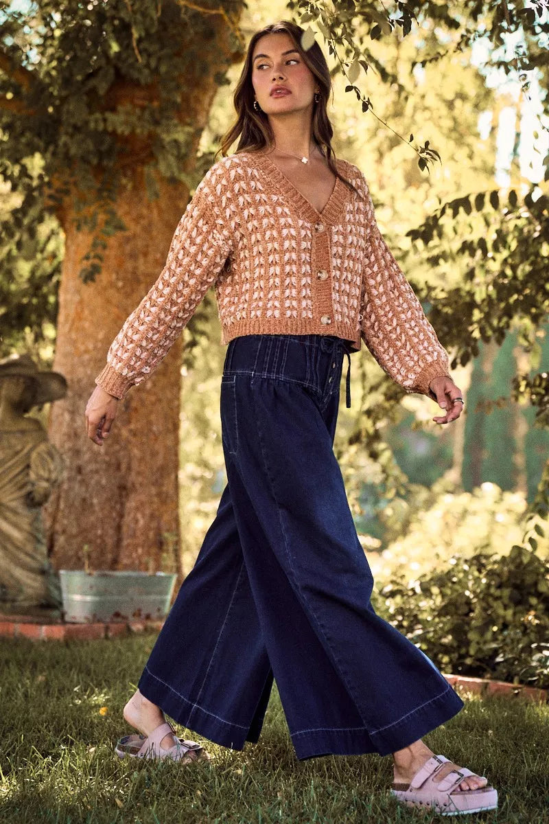 Soft Chenille Textured Button Sweater Cardigan Secondary image