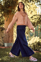 Soft Chenille Textured Button Sweater Cardigan -