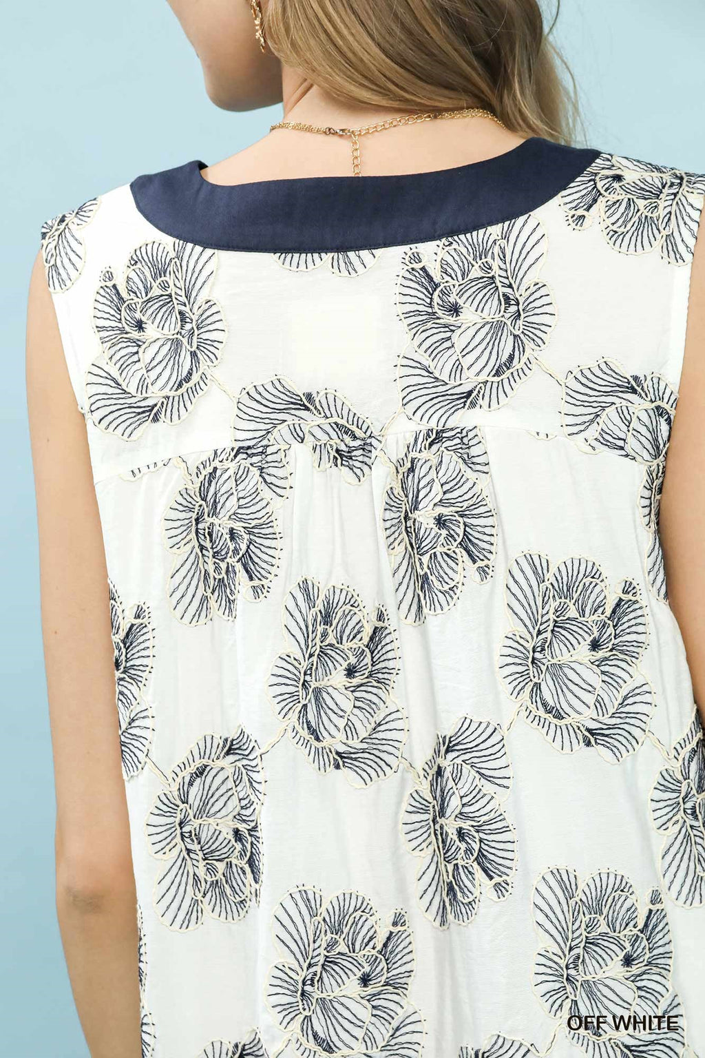 Floral Contrast V-Neck Dress -