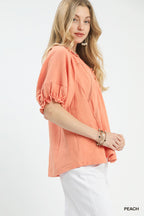 Cotton Gauze Ruffle Blouse -