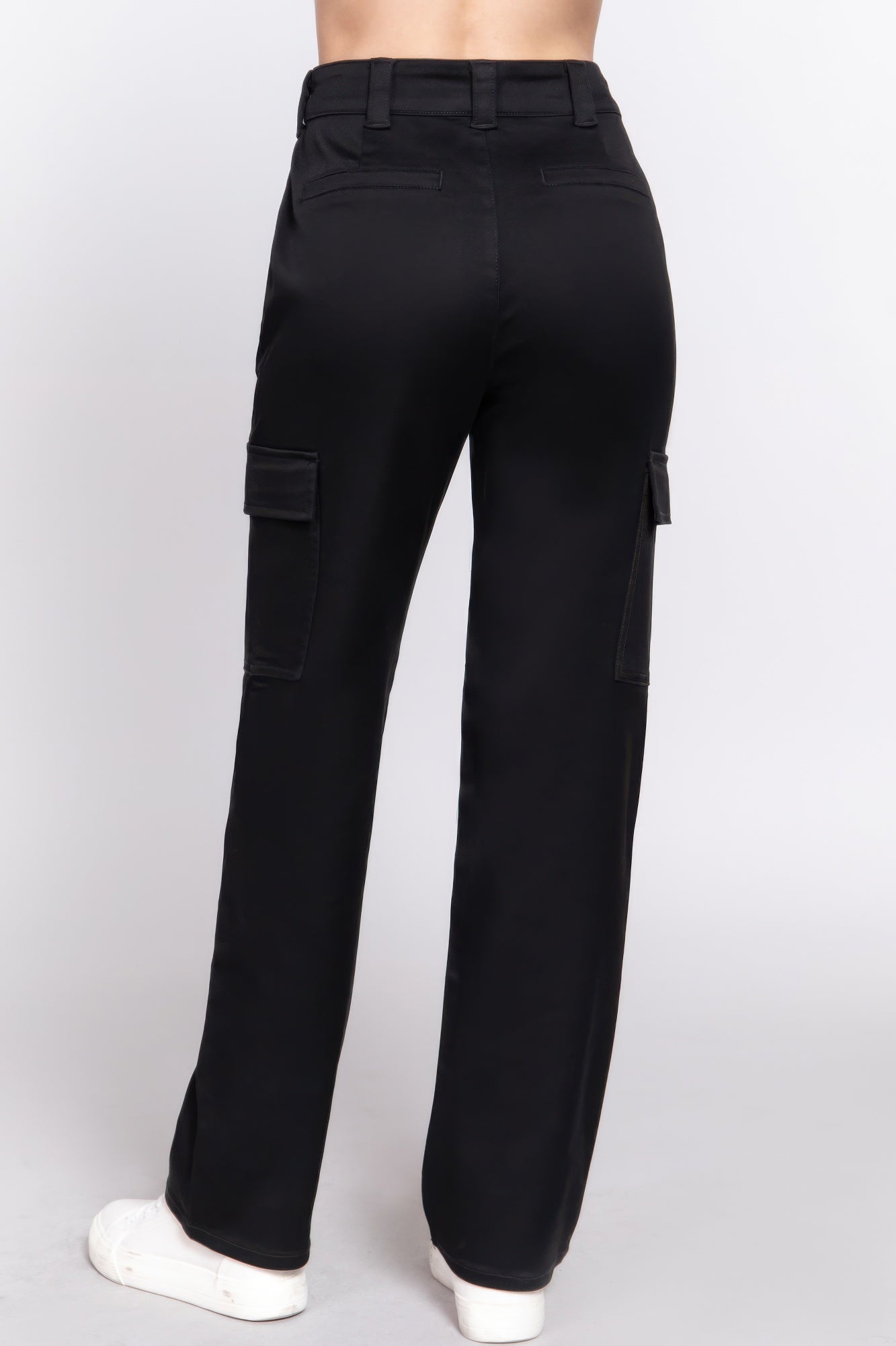 Cotton Blend Straight Leg Cargo Pants -