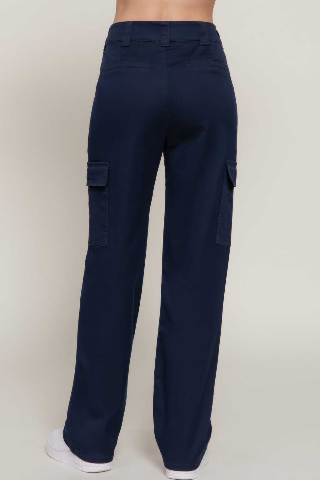Cotton Blend Straight Leg Cargo Pants -